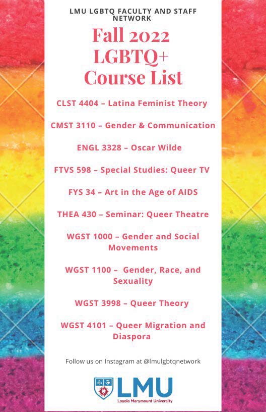 A List of Courses related to LGBTQ Studies